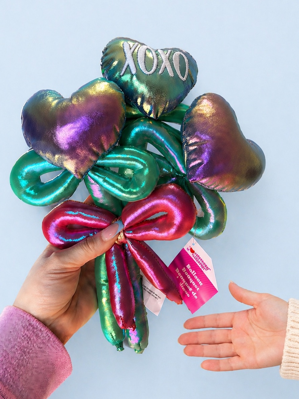 🧸 2/$45 🌹WAY TO CELEBRATE NWT Mauve Heart Plush Bouquet Gift + Tag Service